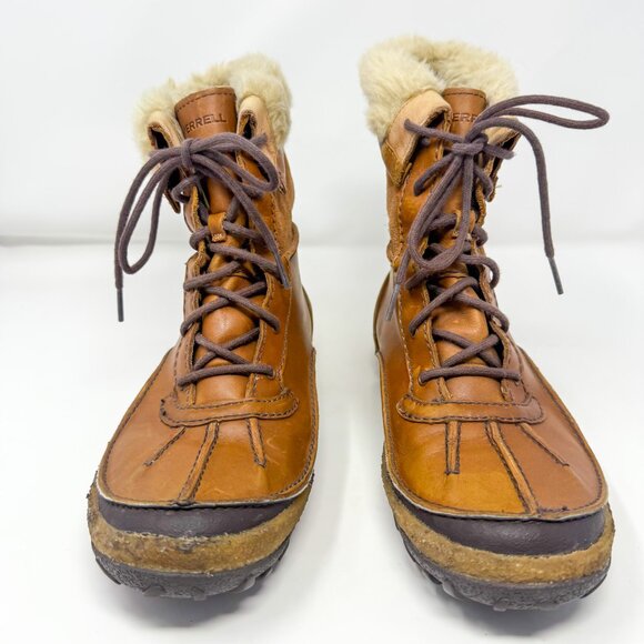Merrell Tremblant Mid Polar Waterproof Boots Women's 9 Brown 200g Insulated Snow - Picture 4 of 12